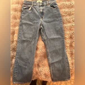 Abercrombie & Fitch The Ankle Straight Ultra High Rise Blue Jeans